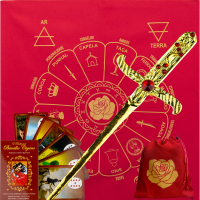 KIT Baralho Cigano Plastificado + Toalha + Estojo + Athame