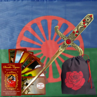 KIT Baralho Cigano Lenormand + Bandeira + Estojo + Athame