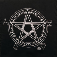 Toalha Tecido Jogo de Cartas Pentagrama 70 x 70 cm Preta